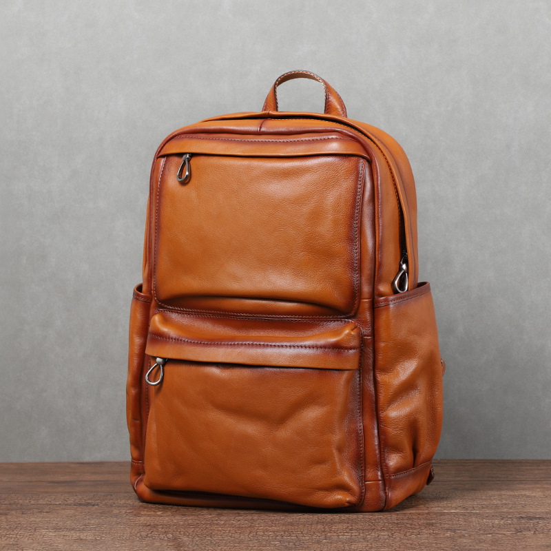 Leather Backpack Vintage - Mochila Masculina YETTIES Vintage em Couro