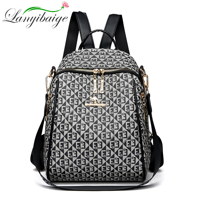 Fashion Backpack Women - Bolsa de ombro retro impressa para