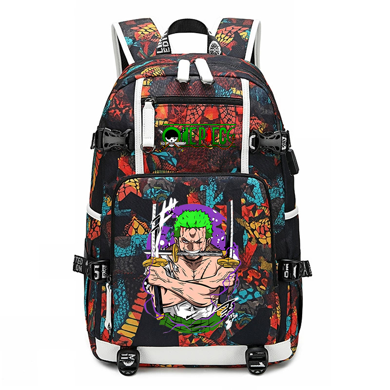 School Backpack Teen - Mochila escolar estampada One Piece Zoro,