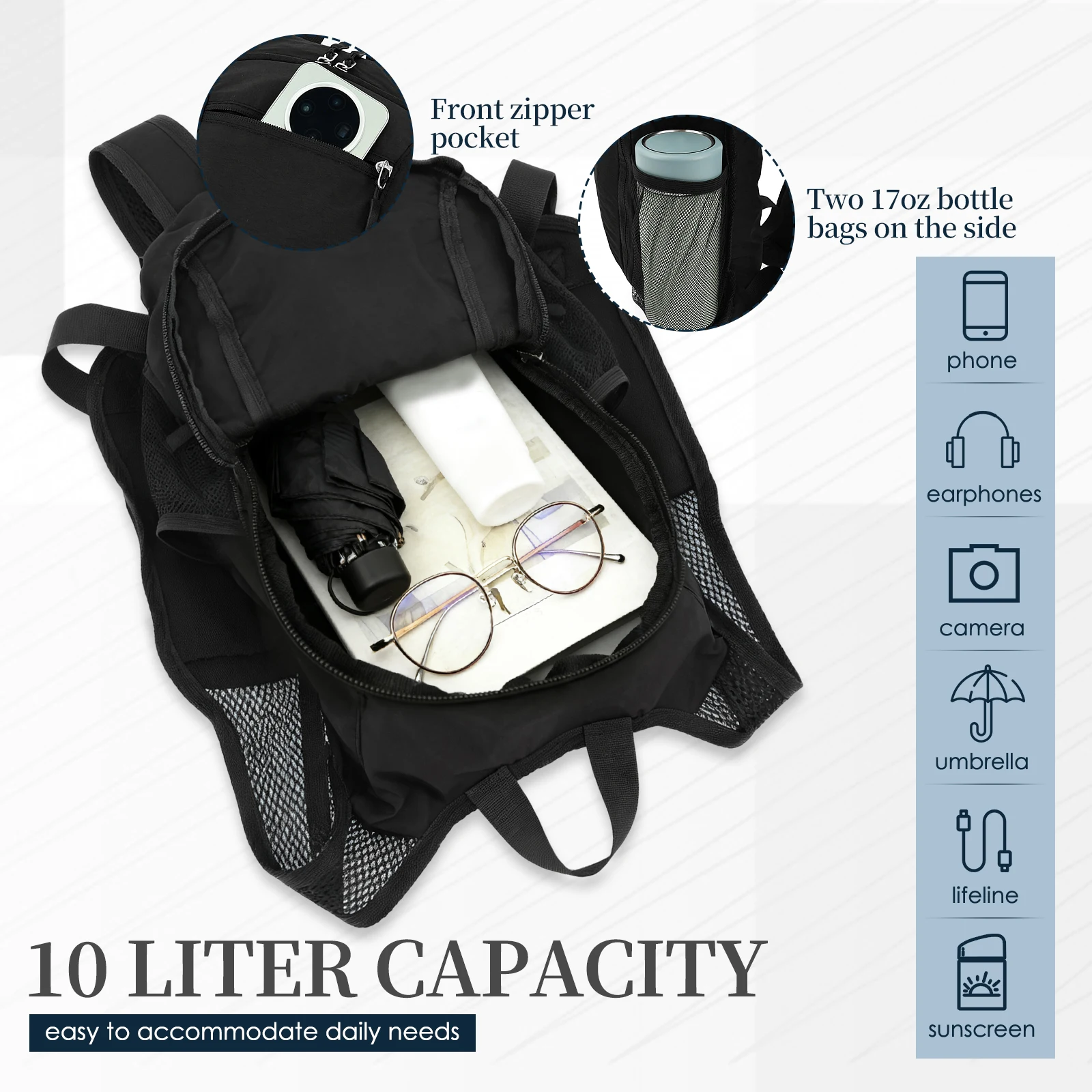 Mochila pequena para caminhada - Foldable Backpack Small avaliação e preço