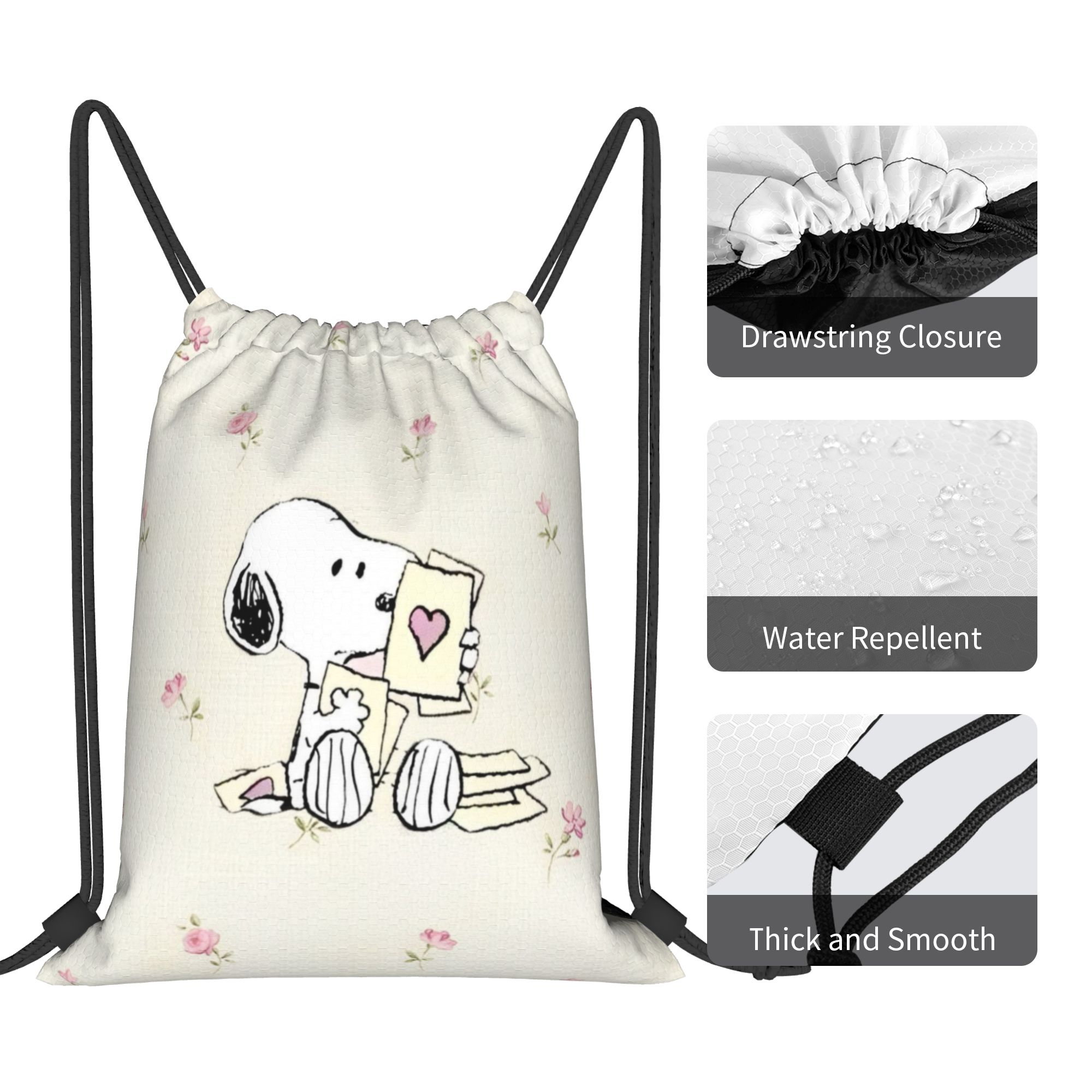 Mochila S-Snoopys Loving Gestu - Drawstring Gym Bag avaliação e preço
