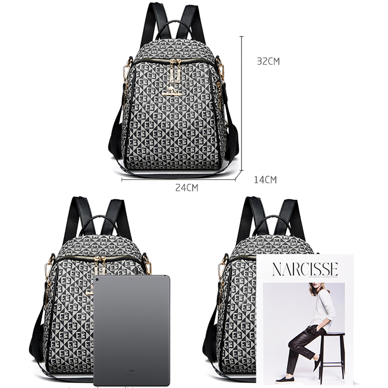 Bolsa de ombro retro impressa  - Fashion Backpack Women avaliação e preço