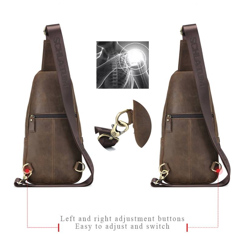 Schlatum 100% bolsa de peito d - Leather Backpack Vintage avaliação e preço