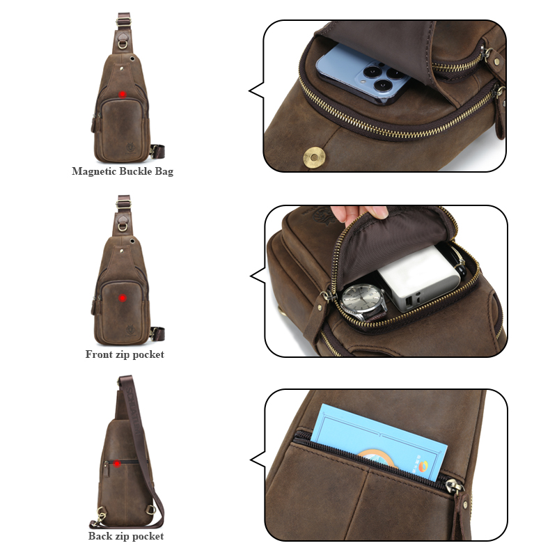 Schlatum 100% bolsa de peito d - Leather Backpack Vintage avaliação e preço