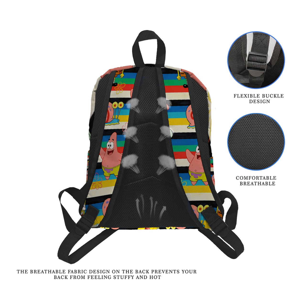 Mochila com estampa listrada d - School Backpack Teen avaliação e preço