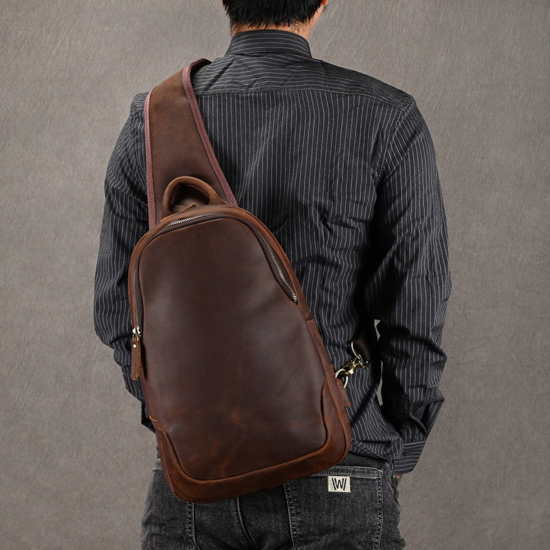 Bolsa de couro genuíno para ho - Leather Backpack Vintage avaliação e preço