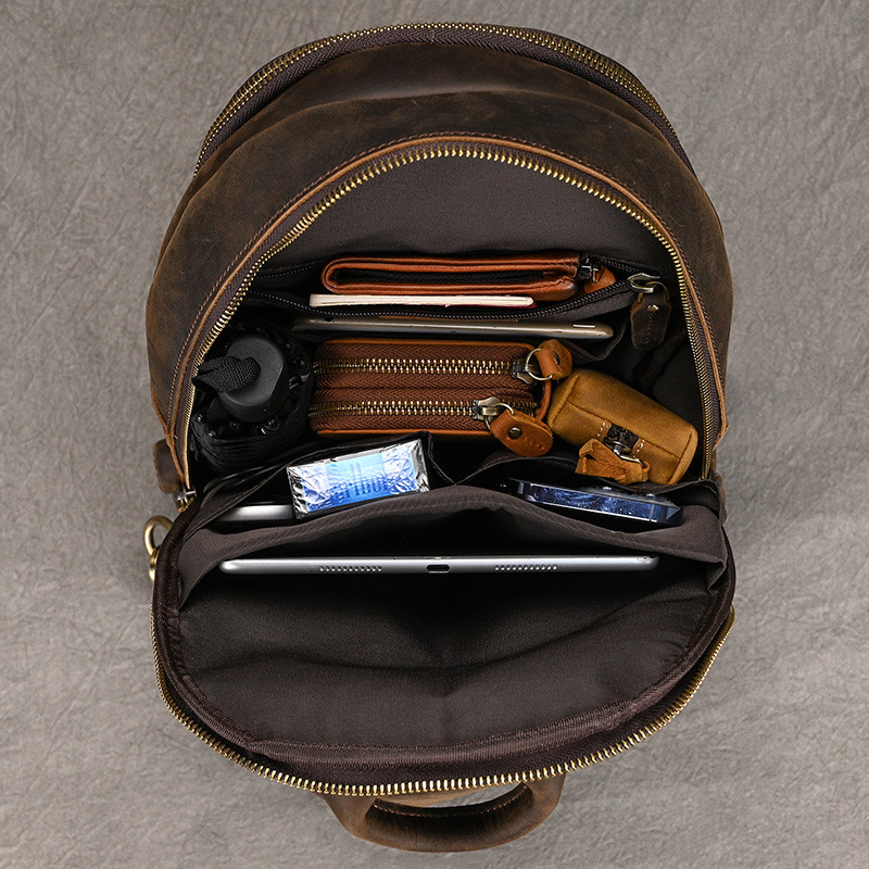 Bolsa de couro genuíno para ho - Leather Backpack Vintage avaliação e preço